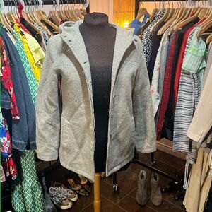 304-Zara Women's Light Gray Hooded Utility Jacket